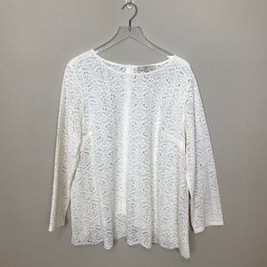 LOFT Tops - Loft Plus Cream Lace Top LOFT Tops - Loft Plus Cream Lace Top